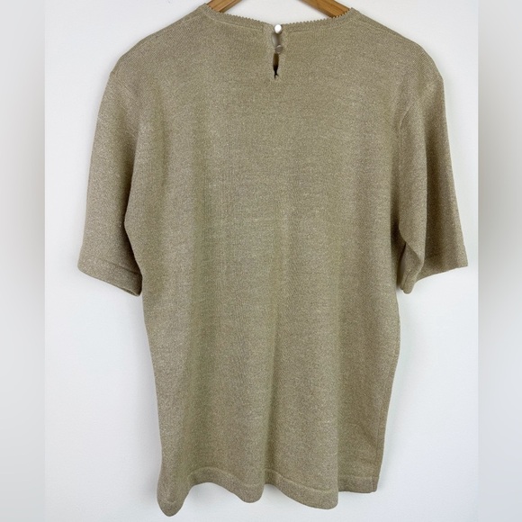 Terazzo Vintage Gold Metallic Knit Top - Picture 6 of 8